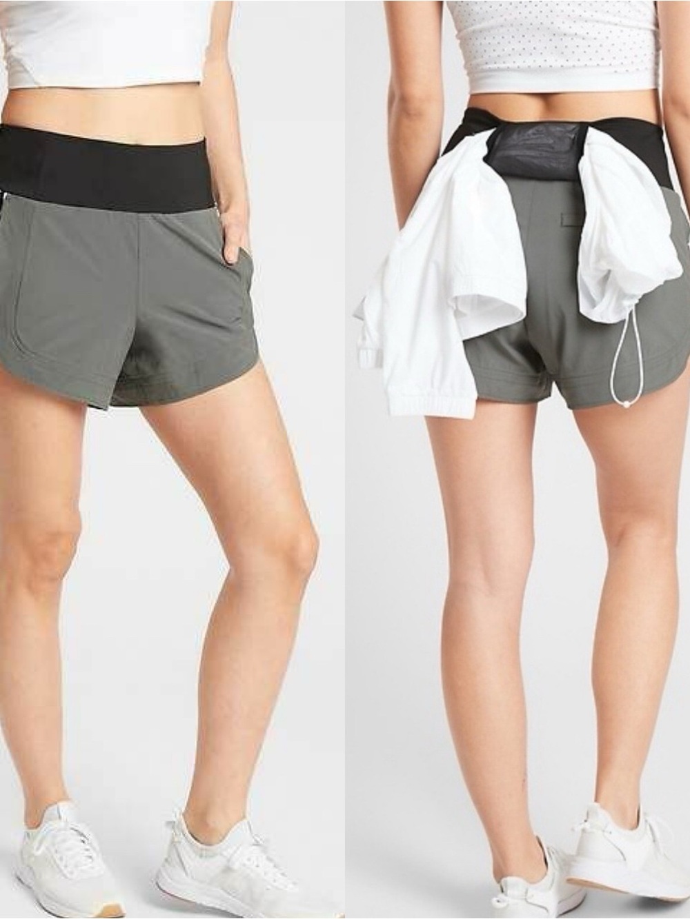Athleta Ascender Herb Olive Running Shorts